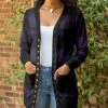 Lily | Black & Purple Plaid Cardigan - Women & Plus