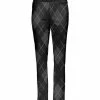 Lily | Gray & White Argyle Pocket Straight-Leg Pants - Women
