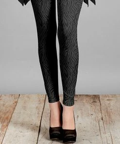 Lily | Black & Gray Zebra Leggings - Women