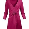 Lily | Fuchsia Ring-Waist V-Neck Tunic - Women