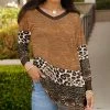 Lily | Brown & White Leopard Long-Sleeve V-Neck Tunic - Women