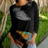 Lily | Black & Yellow Butterfly Long-Sleeve Tunic - Women