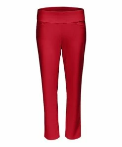 Lily | Red Wide-Waistband Leggings - Women