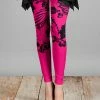 Lily | Pink & Black Floral Leggings - Plus