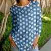 Lily | Blue & Yellow Floral Dot Long-Sleeve Tunic - Women