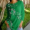 Lily | Green & Black Floral Long-Sleeve Tunic - Women & Plus
