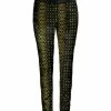 Lily | Black & Olive Mandala Velvet Straight-Leg Pants - Women