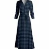 Lily | Teal & Black Plaid Long-Sleeve Button-Front Maxi Dress - Plus
