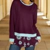 Lily | Purple & Aqua Floral-Hem Sweater Tunic - Plus