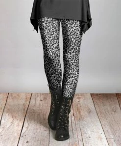 Lily | Black & Gray Abstract Leggings - Plus