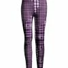 Lily | Purple & White Plaid Leggings - Plus
