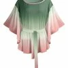 Lily | Green & Pink Ombré Waist-Tie Tunic - Women