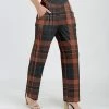 Lily | Navy & Rust Plaid Pants - Plus