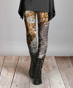 Lily | Beige & Black Animal-Print Leggings - Women
