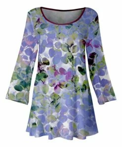 Lily | Lavender & Mint Floral Three-Quarter Sleeve Tunic - Women