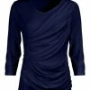 Lily | Navy Wrap-Front Tunic - Women