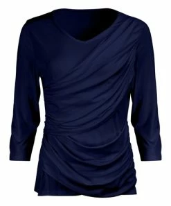 Lily | Navy Wrap-Front Tunic - Women