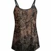 Lily | Black & Taupe Floral Velvet Camisole - Women