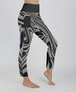 Lily | Black & Gray Marble Pocket Leggings - Women