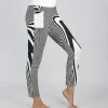 Lily | White & Black Abstract Stripe Pocket Leggings - Women