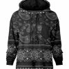 Lily | Black & White Paisley Pocket Hoodie - Plus