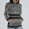 Lily | Gray & Black Abstract Stripe Hoodie - Women