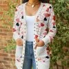 Lily | White & Red Cascading Hearts Button-Front Pocket Cardigan - Women & Plus