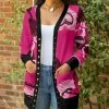 Lily | Black & Pink Hearts Button-Front Pocket Cardigan - Women & Plus