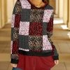 Lily | Red & Black Heart & Leopard Block Faux Layered Long-Sleeve Tunic - Plus