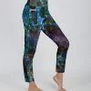 Lily | Blue & Purple Stained Glass High-Waist Pocket Leggings - Women