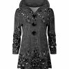 Lily | Gray & Black Floral Velvet Button-Up Hoodie - Women & Plus