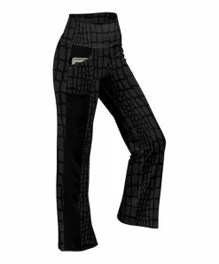 Lily | Black & Gray Snake Pocket Yoga Pants - Plus