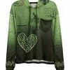 Lily | Green & Black 'Vintage' Ombré Heart Pocket Hoodie - Women & Plus