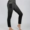 Lily | Black & White Polka Dot Pocket Leggings - Women