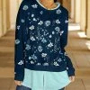 Lily | Navy & Aqua Floral Layered Tunic - Plus