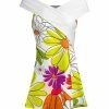 Lily | White & Orange Floral Off-Shoulder Wrap Tunic - Women