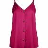 Lily | Fuchsia Button-Front Sleeveless Tunic - Plus