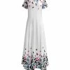 Lily | Black & White Butterfly Short-Sleeve Maxi Dress - Plus