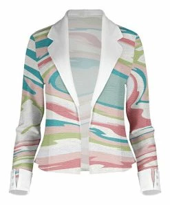 Lily | Rose & Teal Abstract Blazer - Women