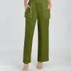 Lily | Olive Pocket Palazzo Pants - Plus