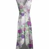 Lily | Lavender & Purple Floral Sleeveless Surplice Maxi Dress - Women