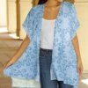 Lily | Blue & Aqua Floral Kimono - Plus