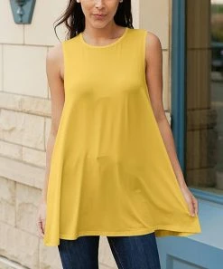 Lily | Yellow Swing Tank Top - Plus