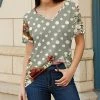 Lily | Gray & Cream Floral Dot Short-Sleeve V-Neck Tunic - Women