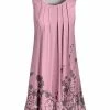 Lily | Pink & Gray Floral Pleated Sleeveless Tunic - Women