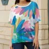 Lily | Turquoise & Pink Petal Short-Sleeve Tunic - Plus
