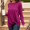 Lily | Fuschia Knot-Front Long-Sleeve Tunic - Women & Plus