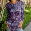 Lily | Lavender & Purple Abstract Three-Quarter Sleeve Tunic - Women