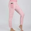 Lily | Pink & White Plaid High-Waist Pocket Leggings - Women & Plus