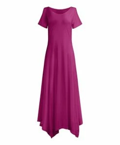 Lily | Fuchsia Handkerchief Maxi Dress - Plus